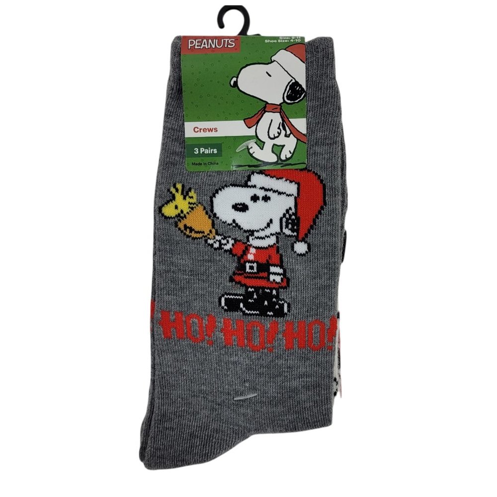 Peanuts, Snoopy Christmas Socks, Ho!Ho!Ho!, Crew Socks